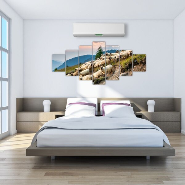 Obraz - Stádo ovcí (210x100 cm)