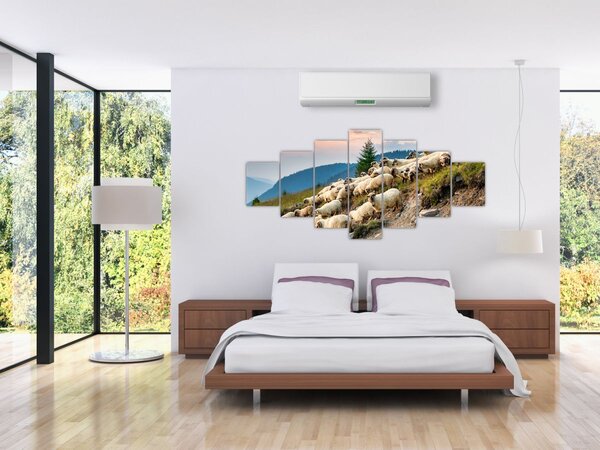 Obraz - Stádo ovcí (210x100 cm)