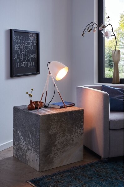 Eglo 49727 - Stolní lampa CHESTER 1xE27/60W/230V bílá/měděná