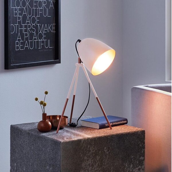 Eglo 49727 - Stolní lampa CHESTER 1xE27/60W/230V bílá/měděná