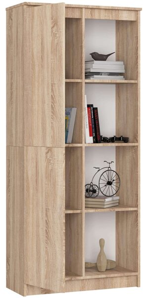 Ak furniture Regál Rexa 80 cm 1 skříňka a 4 police dub sonoma