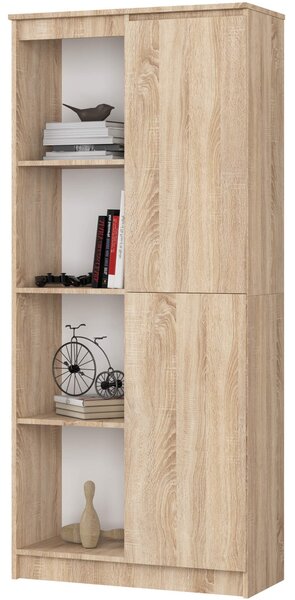 Ak furniture Regál Rexa 80 cm 1 skříňka a 4 police dub sonoma