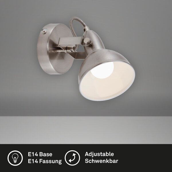 BRILO 2049-012 Bodové svítidlo pr. 10 cm 1x E14 40W satén-bílé - BRILO