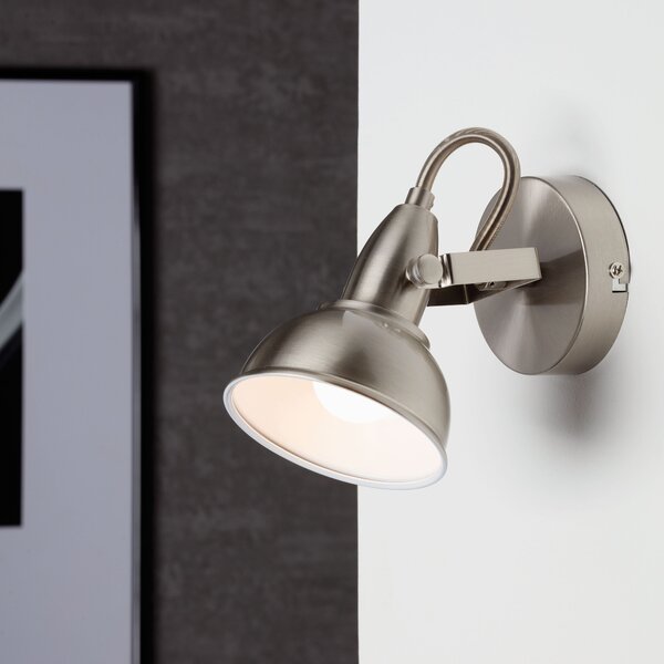BRILO 2049-012 Bodové svítidlo pr. 10 cm 1x E14 40W satén-bílé - BRILO