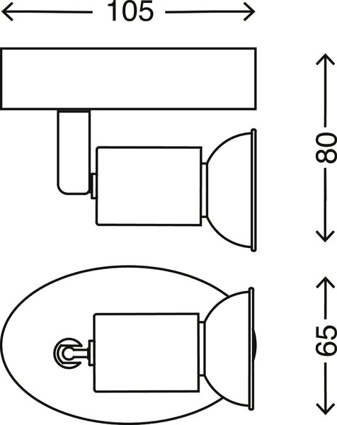 BRI 2767-016 Bodové svítidlo 10,5 cm 1xGU10 3W 250lm bílé - BRILONER