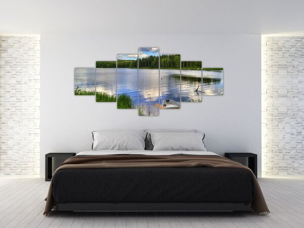 Obraz - Malebná vesnice (210x100 cm)