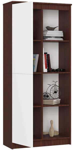 Ak furniture Regál Rexa 80 cm 1 skříňka a 4 police wenge/bílý