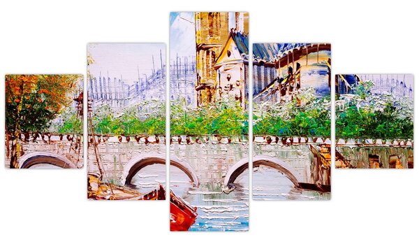Obraz - Olejomalba města (125x70 cm)