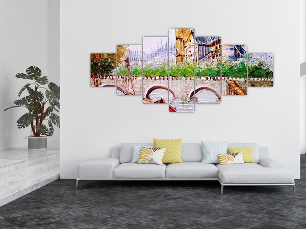 Obraz - Olejomalba města (210x100 cm)