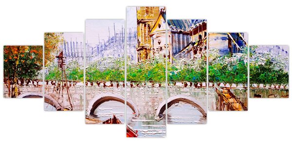Obraz - Olejomalba města (210x100 cm)