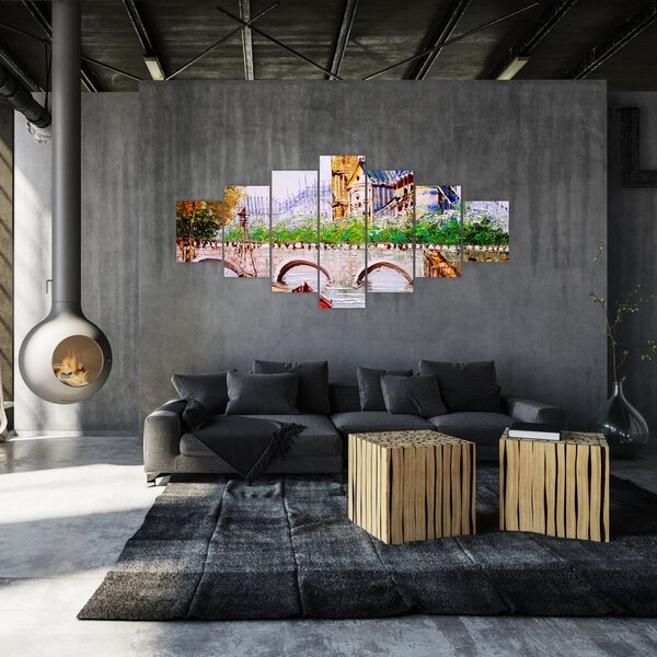 Obraz - Olejomalba města (210x100 cm)
