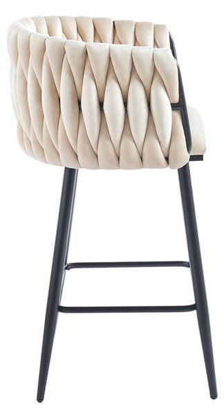 Designová barová židle ZULIMARA - béžová / černá