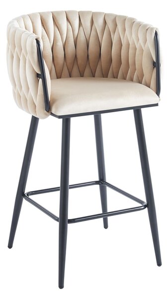 Designová barová židle ZULIMARA - béžová / černá