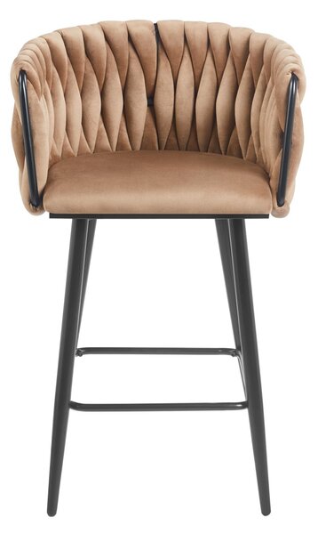 Designová barová židle ZULIMARA - cappuccino / černá