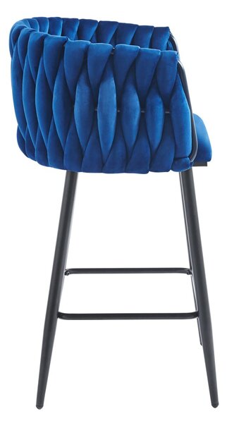 Designová barová židle ZULIMARA - modrá / černá
