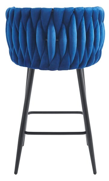 Designová barová židle ZULIMARA - modrá / černá