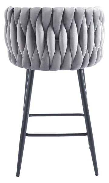 Designová barová židle ZULIMARA - šedá / černá