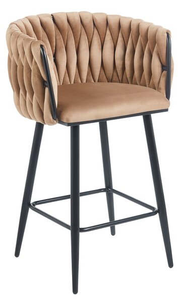 Designová barová židle ZULIMARA - cappuccino / černá