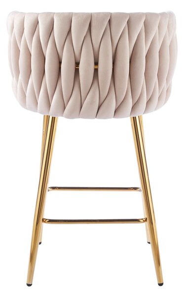 Designová barová židle ZULIMARA - béžová / zlatá