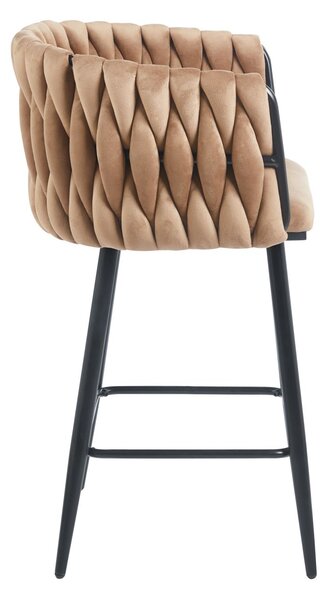 Designová barová židle ZULIMARA - cappuccino / černá