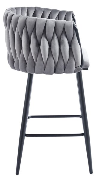 Designová barová židle ZULIMARA - šedá / černá