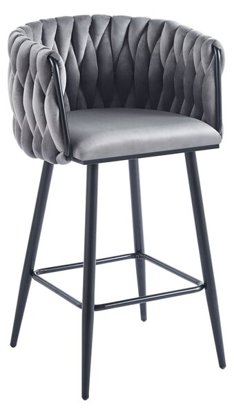 Designová barová židle ZULIMARA - šedá / černá