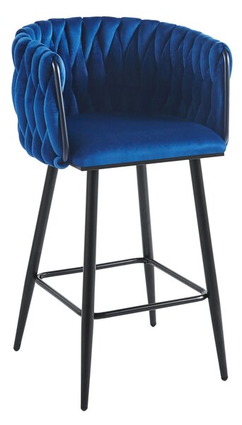 Designová barová židle ZULIMARA - modrá / černá