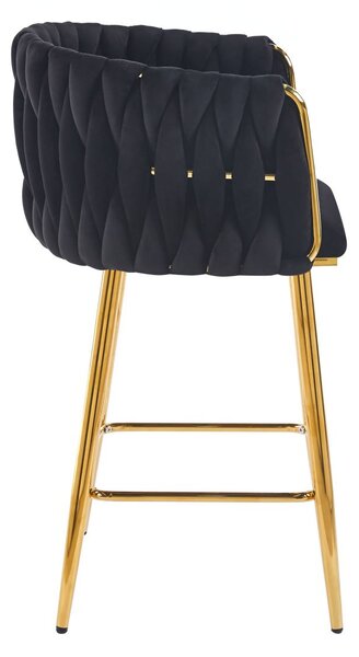 Designová barová židle ZULIMARA - černá / zlatá