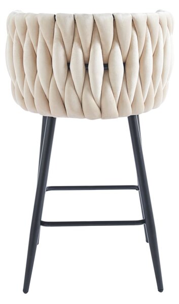 Designová barová židle ZULIMARA - béžová / černá