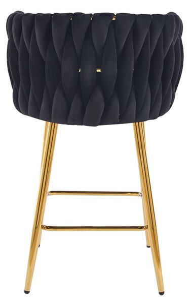 Designová barová židle ZULIMARA - černá / zlatá