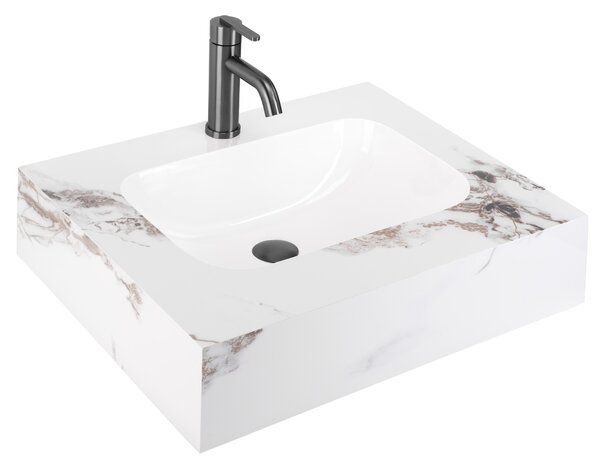 Rea Aresa, nástěnné umyvadlo 600x500x160mm, imitace kamene, REA-U9975