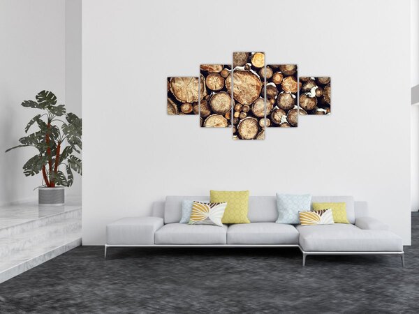 Obraz - Dřevo ve sněhu (125x70 cm)