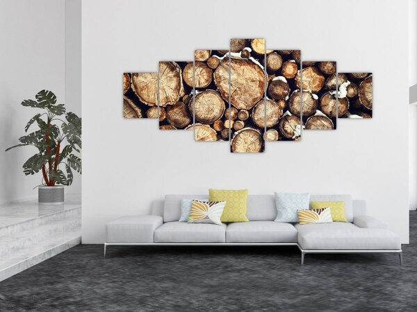 Obraz - Dřevo ve sněhu (210x100 cm)
