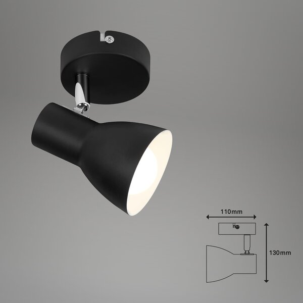 BRI 2860-015 Bodové svítidlo 13 cm 1x E14 25W černá - BRILONER