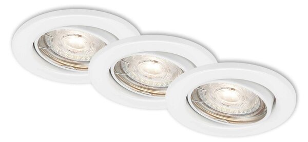 BRILO 7050-036 3ks sada LED vestavné svítidlo, pr. 8,6 cm, 5 W, bílé - BRILO