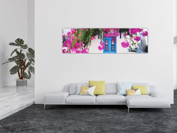 Obraz - Tradiční řecký dům (170x50 cm)