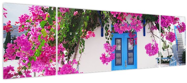 Obraz - Tradiční řecký dům (170x50 cm)