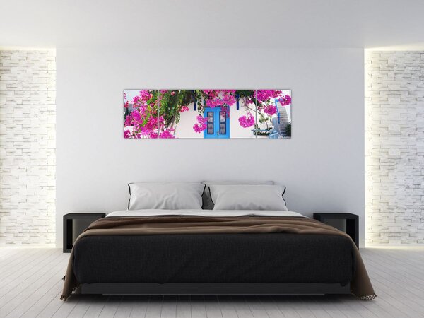 Obraz - Tradiční řecký dům (170x50 cm)