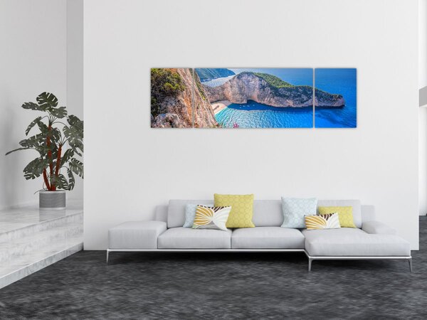 Obraz - Pláž Navagio, Řecko (170x50 cm)