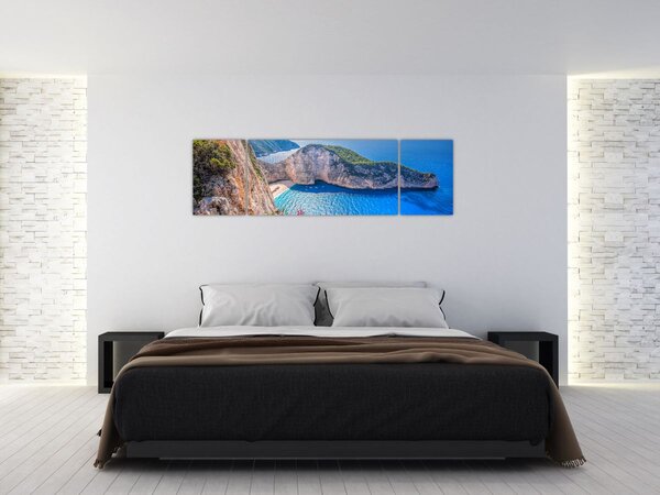 Obraz - Pláž Navagio, Řecko (170x50 cm)