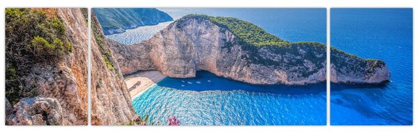 Obraz - Pláž Navagio, Řecko (170x50 cm)