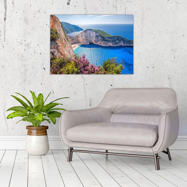Obraz - Pláž Navagio, Řecko (70x50 cm)