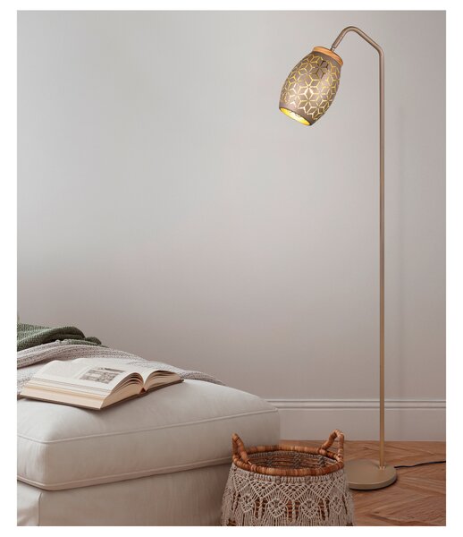 Stojací lampa BIDAR hnědá/přírodní