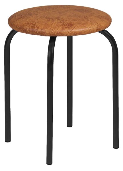 Kuchyňská stolička DOMINGA - hnědá eko kůže / černá