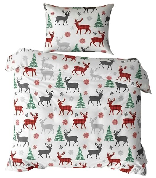 POVLEČENÍ šedá, zelená, červená, bílá 135/200 cm X-Mas - Sváteční textil, Online Only