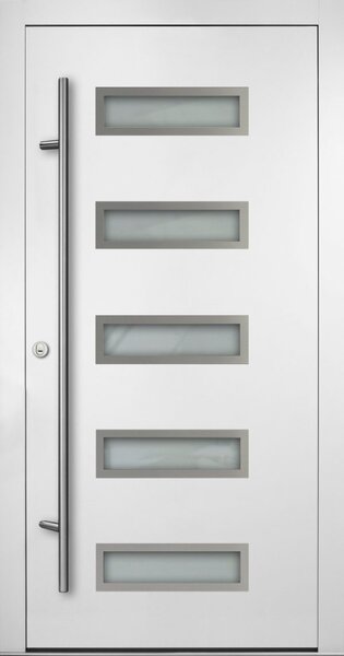 FM TÜREN Vchodové dveře s hliníkovým opláštěním FM Turen model DS11 Orientace dveří: Levé, otevírání dovnitř, Dekor: Bílá, Standardní rozměr: 98 cm x 208 cm - vnější rozměr rámu