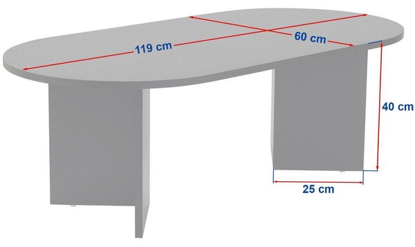 KONFERENČNÍ STOLEK, barvy vlašských ořechů, slonovinová, kompozitní dřevo, 119/40/60 cm MID.YOU - Online Only konferenční stolky, Online Only