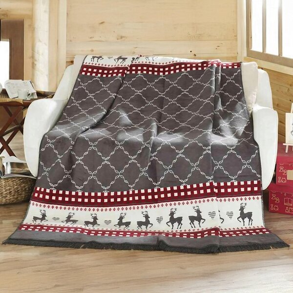 PLÉD, bavlna (recyklovaná), 180/220 cm X-Mas - Deky, Online Only