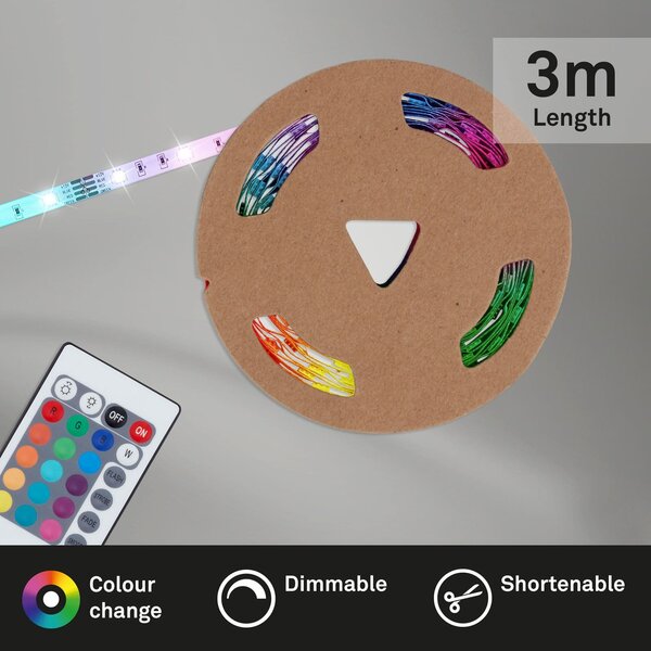 BRILO 2267-090P RGB LED pásek 300 cm 0,11W bílé - BRILO