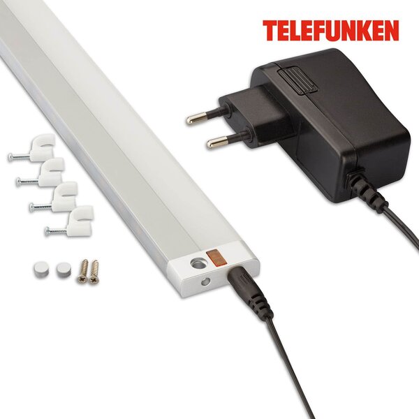 TF 202904TF TELEFUNKEN svítidlo pod skříňku s čidlem, 50 cm, 9 W, 700 lm, stříbrná - BRILONER